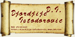 Đorđije Istodorović vizit kartica
